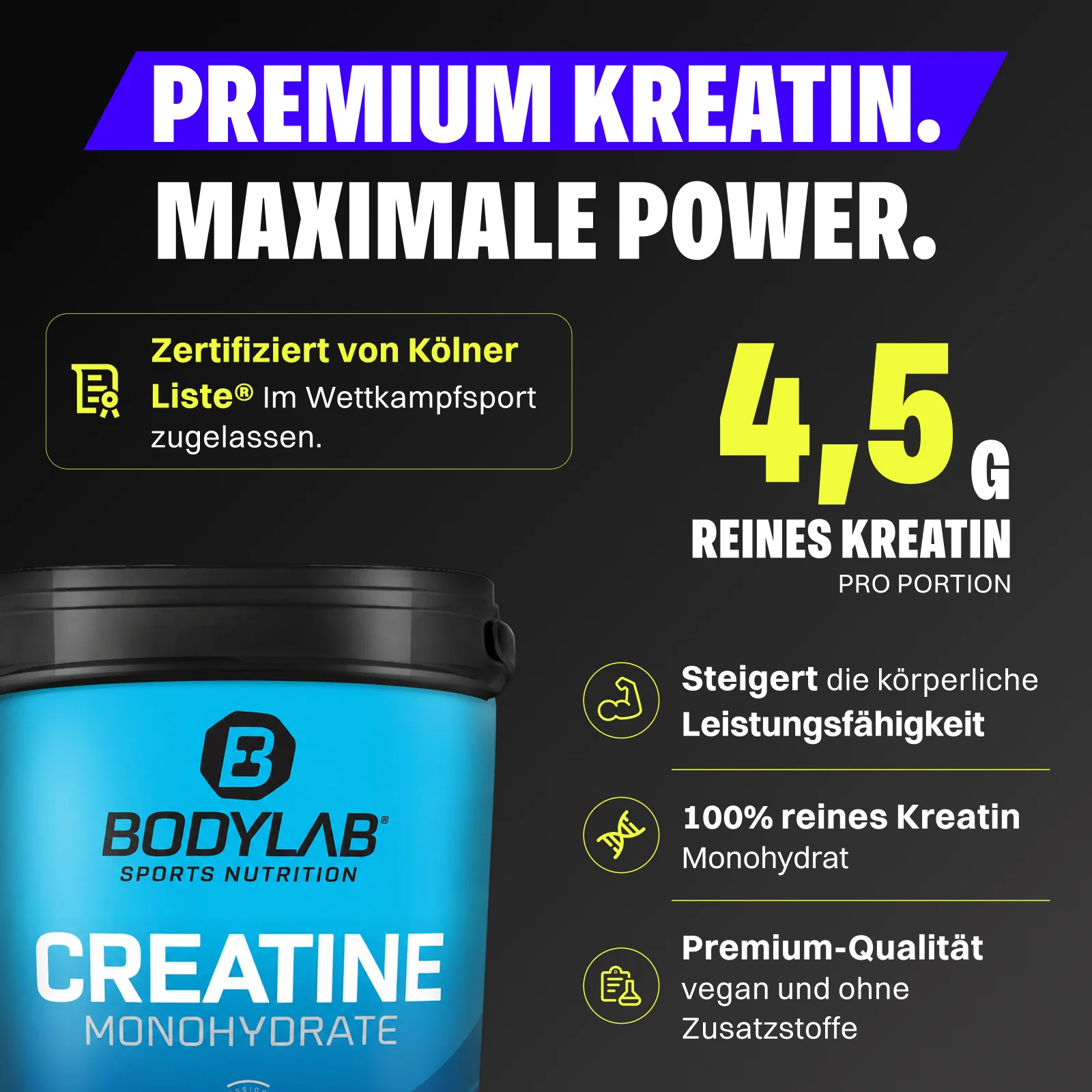 4 x Creatine Powder (500g) - Image 2