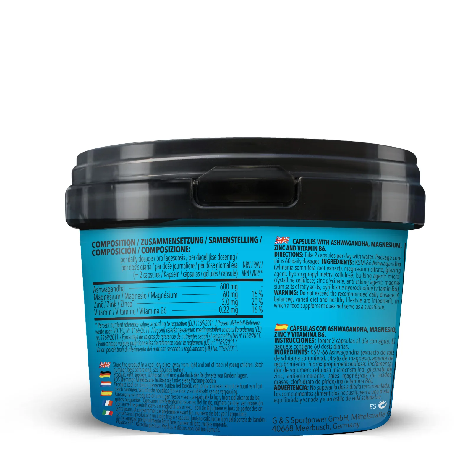 Ashwagandha + Magnesium - Zinc - Vitamin B6 (120 Kapseln) - Image 2