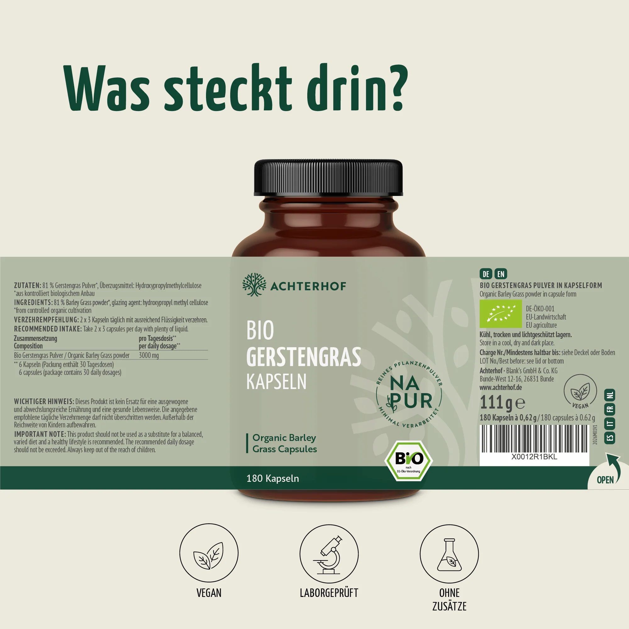 Gerstengras Kapseln Bio (180 Kapseln) - Image 10