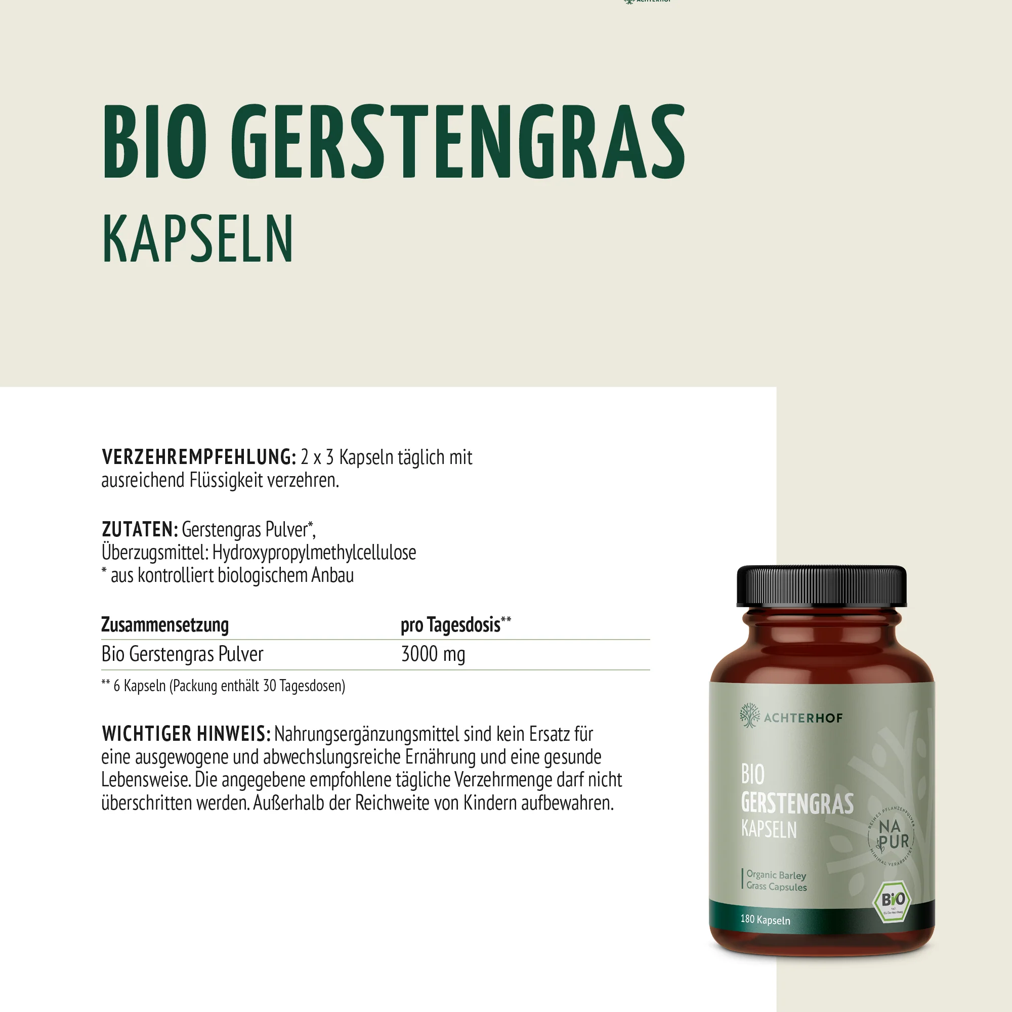 Gerstengras Kapseln Bio (180 Kapseln) - Image 9