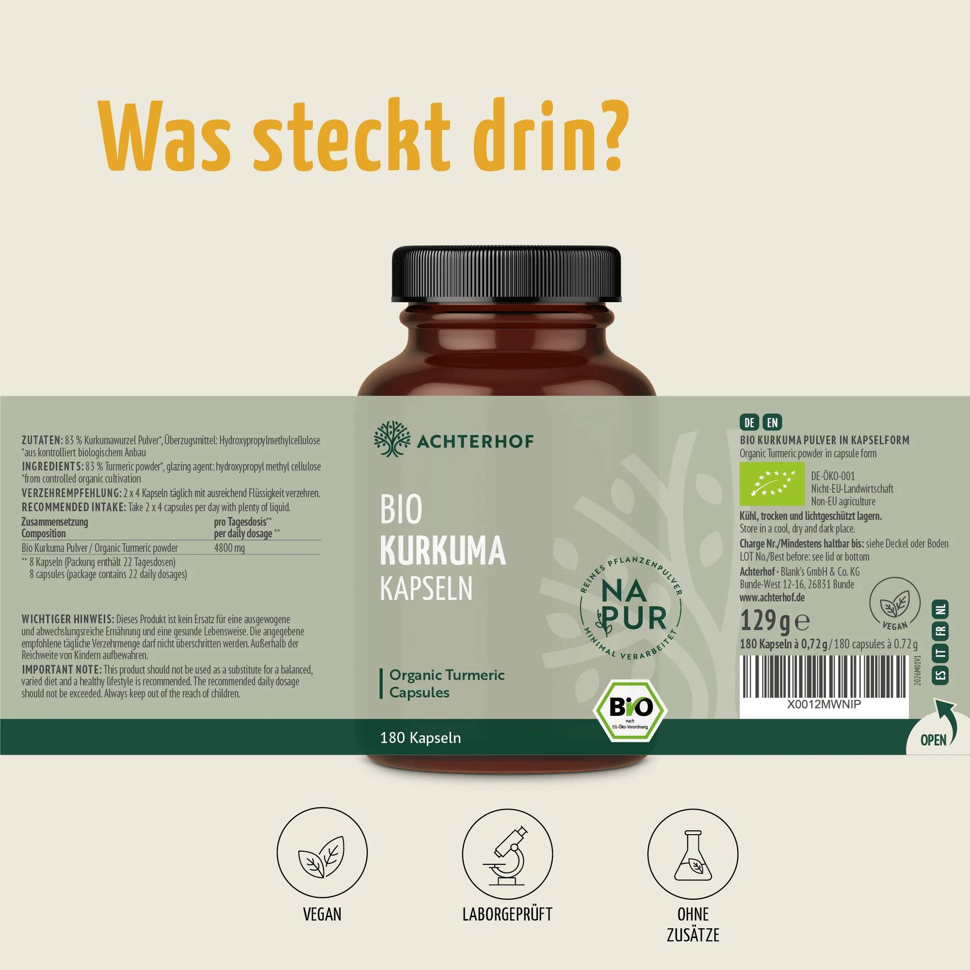 Kurkuma Kapseln Bio (180 Kapseln) - Image 10
