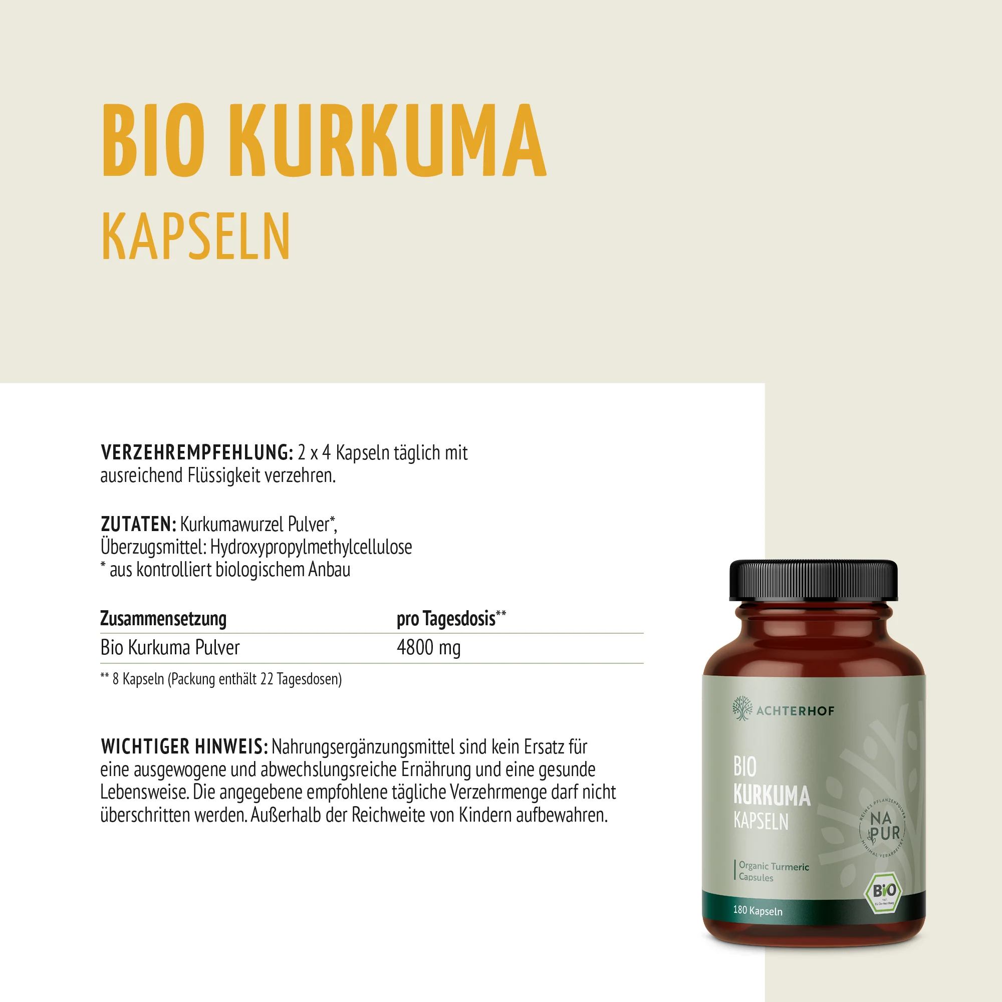 Kurkuma Kapseln Bio (180 Kapseln) - Image 9