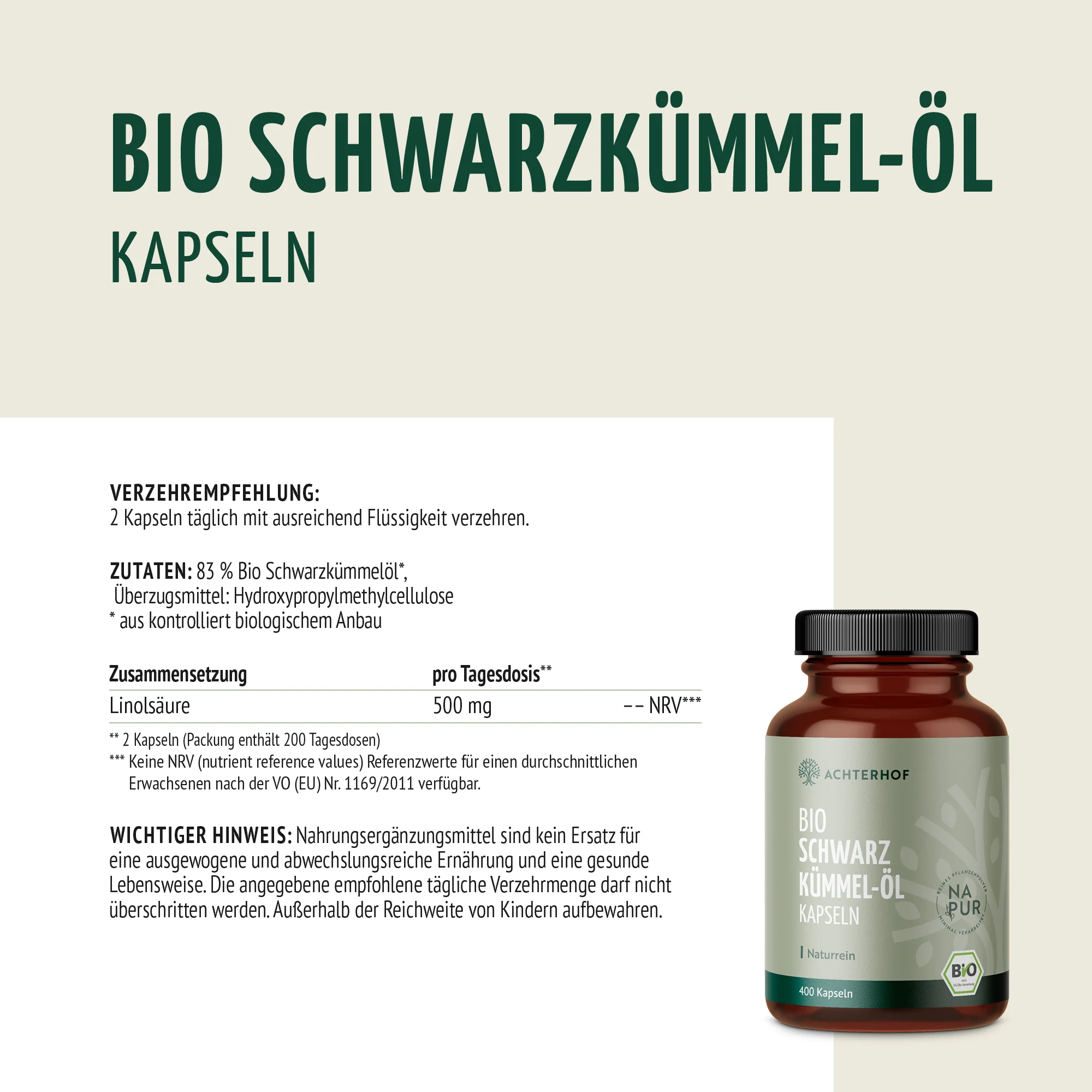 Schwarzkümmel-Öl Kapseln Bio (400 Kapseln) - Image 8