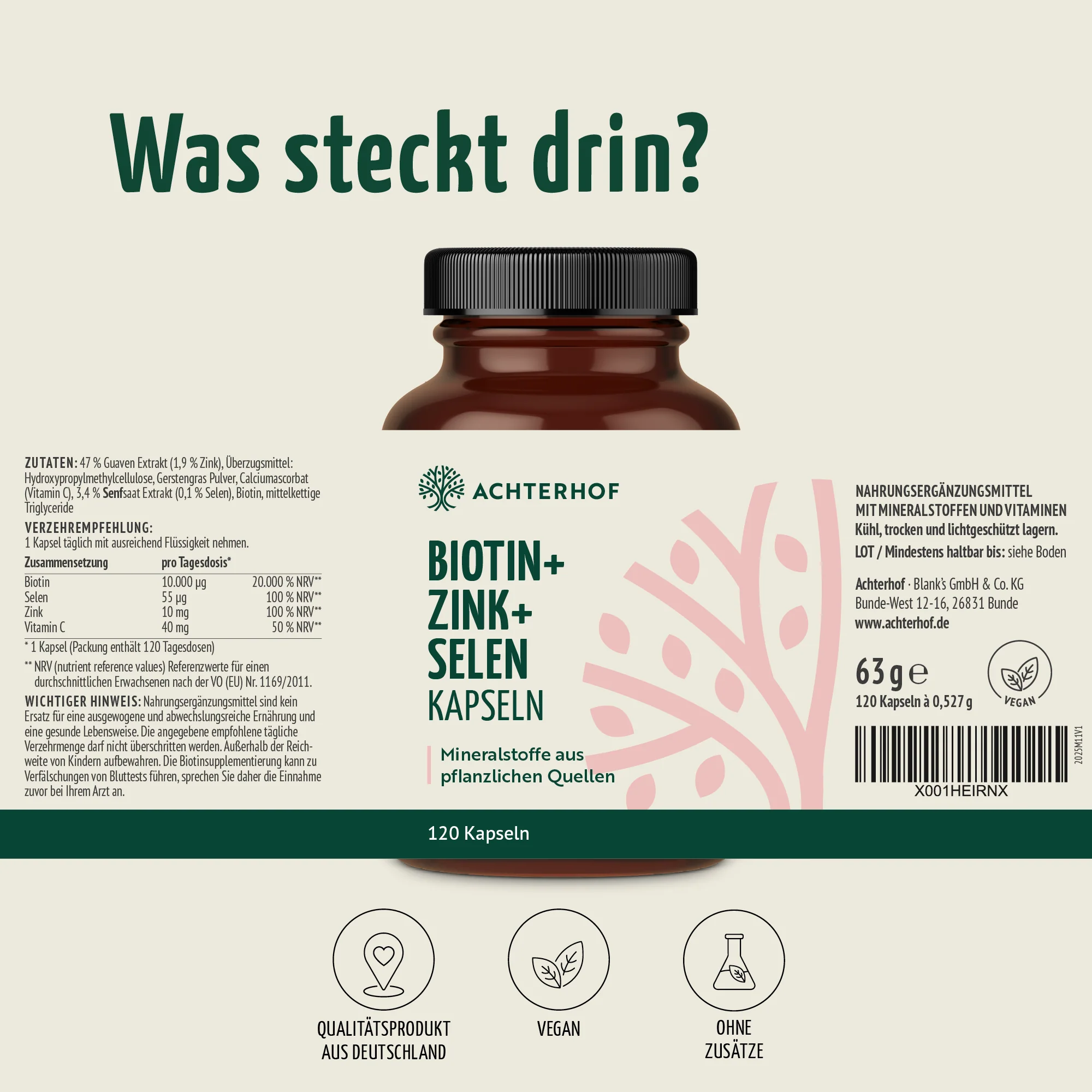 Biotin + Zink + Selen Kapseln (120 Kapseln) - Image 11
