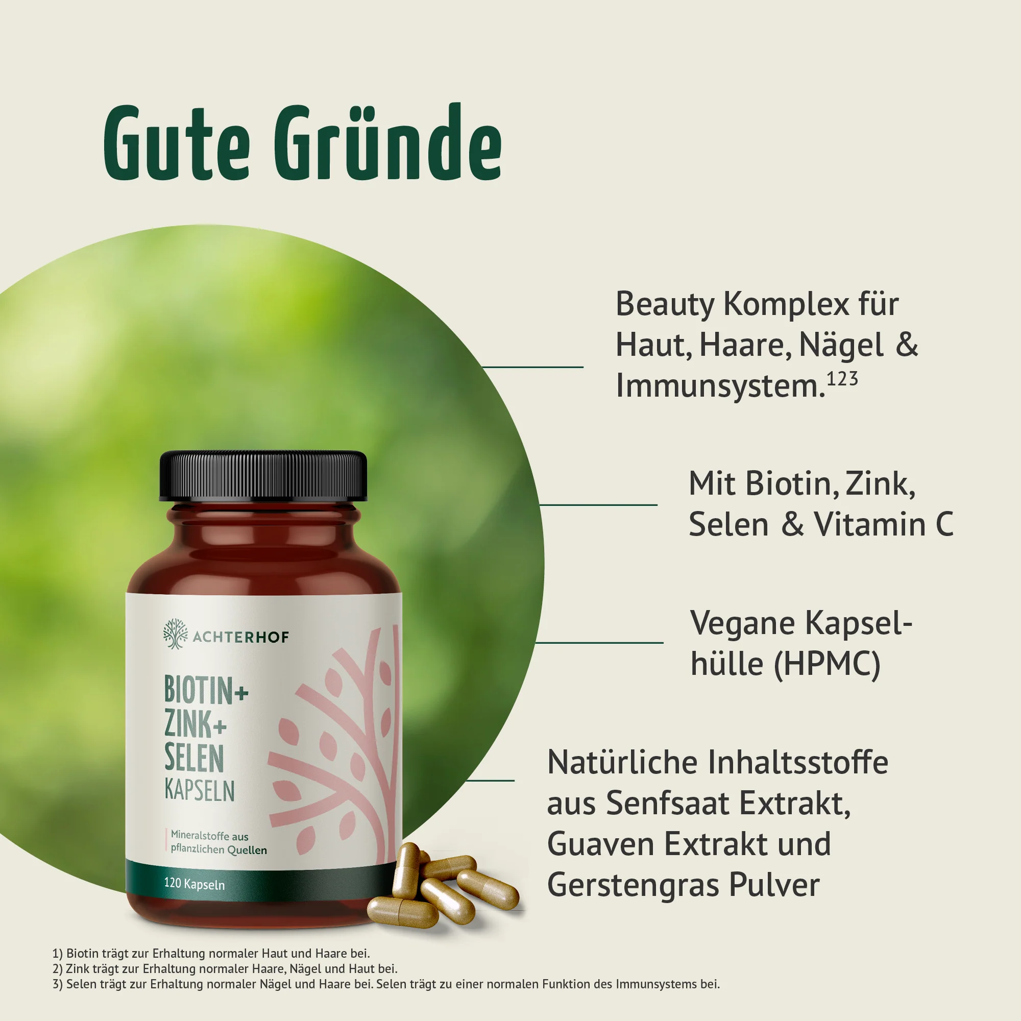 Biotin + Zink + Selen Kapseln (120 Kapseln) - Image 2