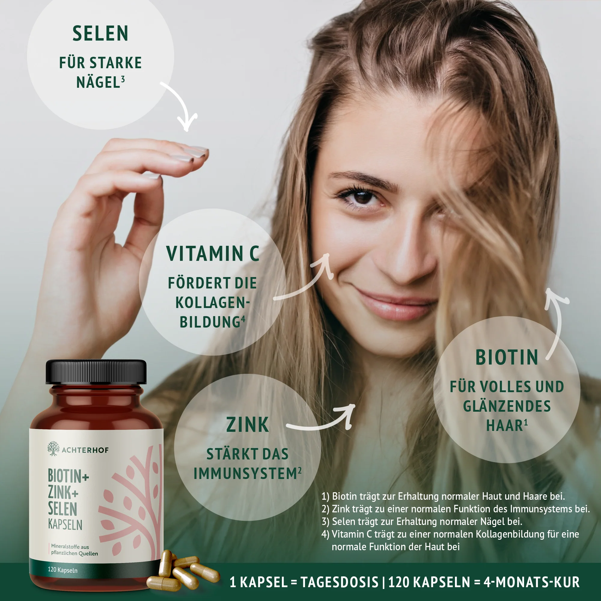 Biotin + Zink + Selen Kapseln (120 Kapseln) - Image 6