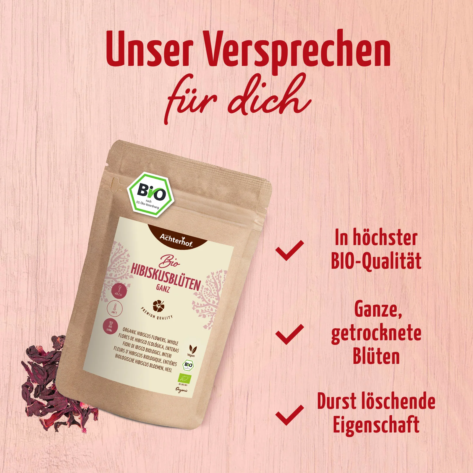Bio Hibiskusblüten ganz (250g) - Image 2