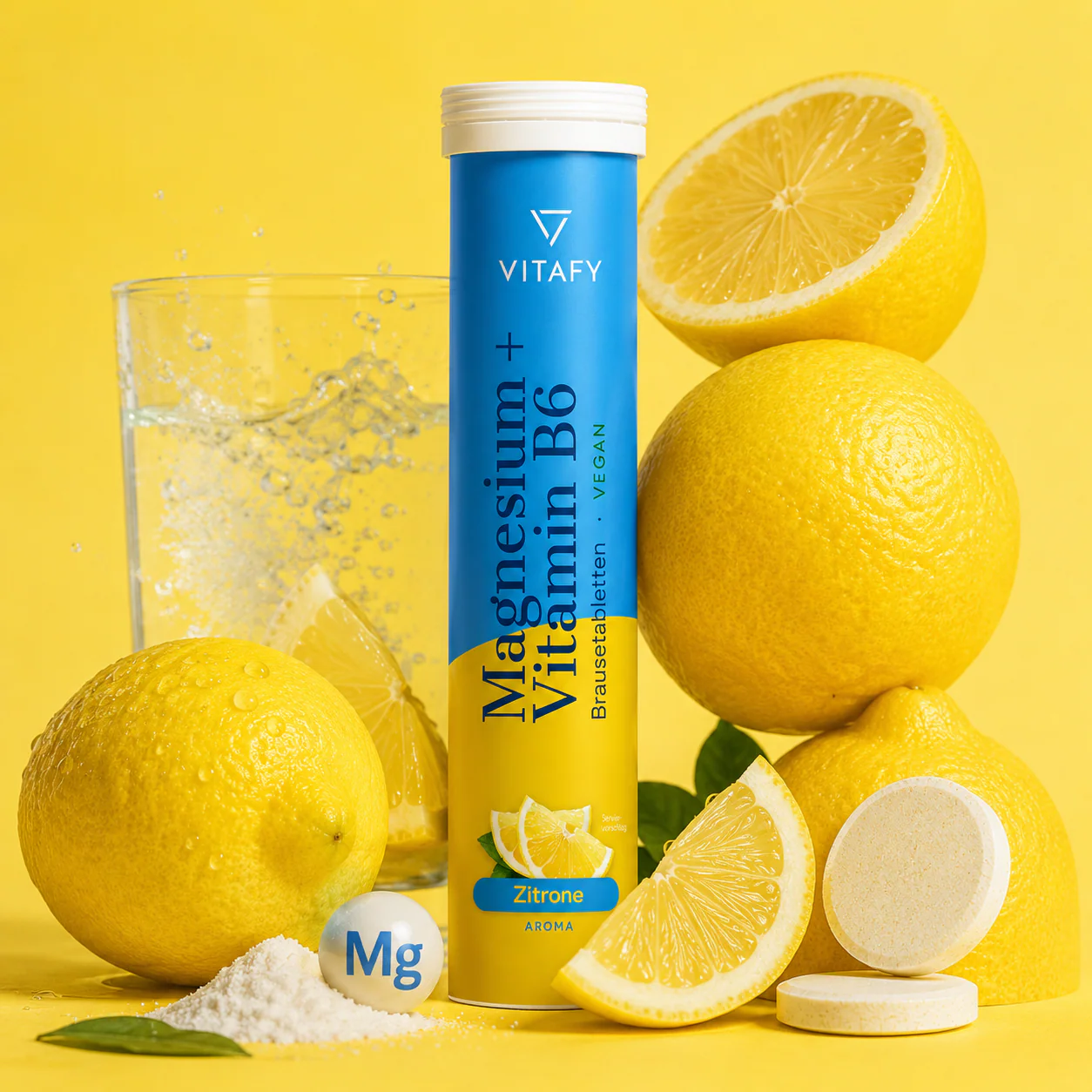 Magnesium + Vitamin B6 - Zitrone (20 Brausetabletten) - 6er Pack - Image 2
