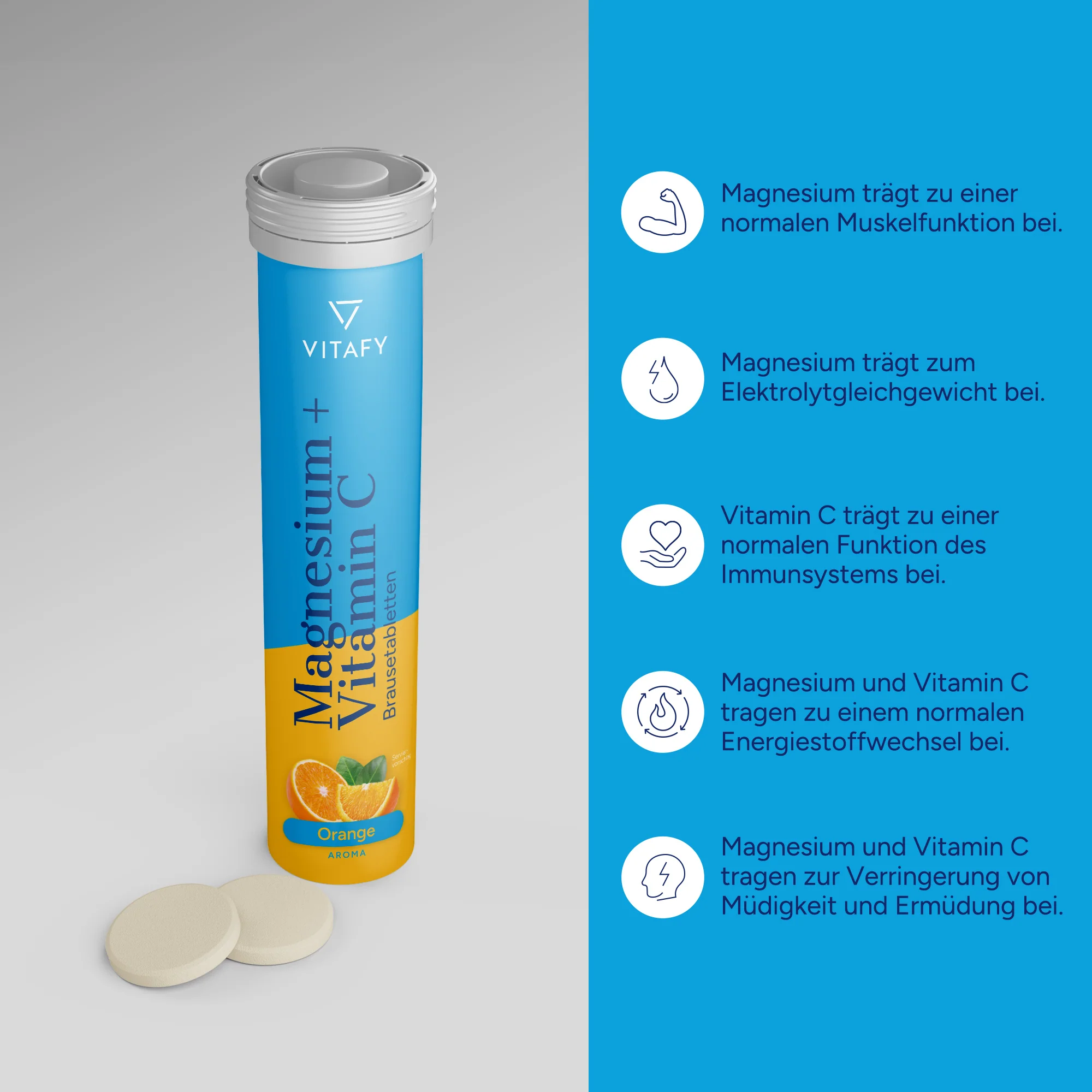 Magnesium + Vitamin C - Orange (20 Brausetabletten) - Image 3