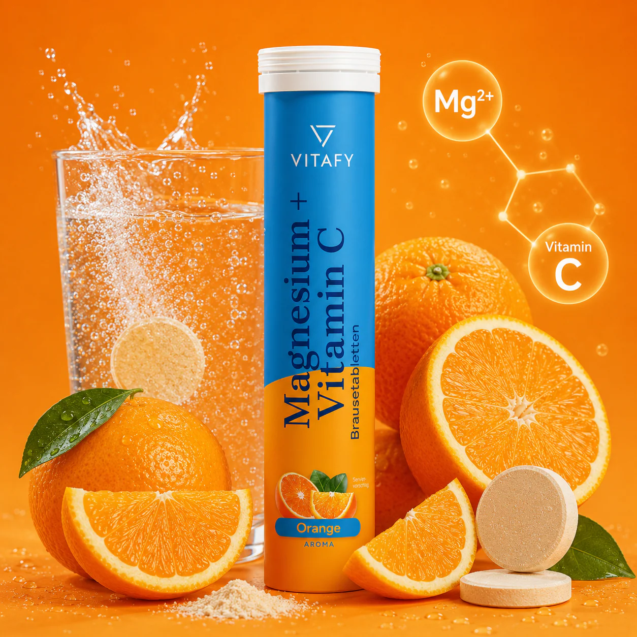 Magnesium + Vitamin C - Orange (20 Brausetabletten) - 6er Pack - Image 2
