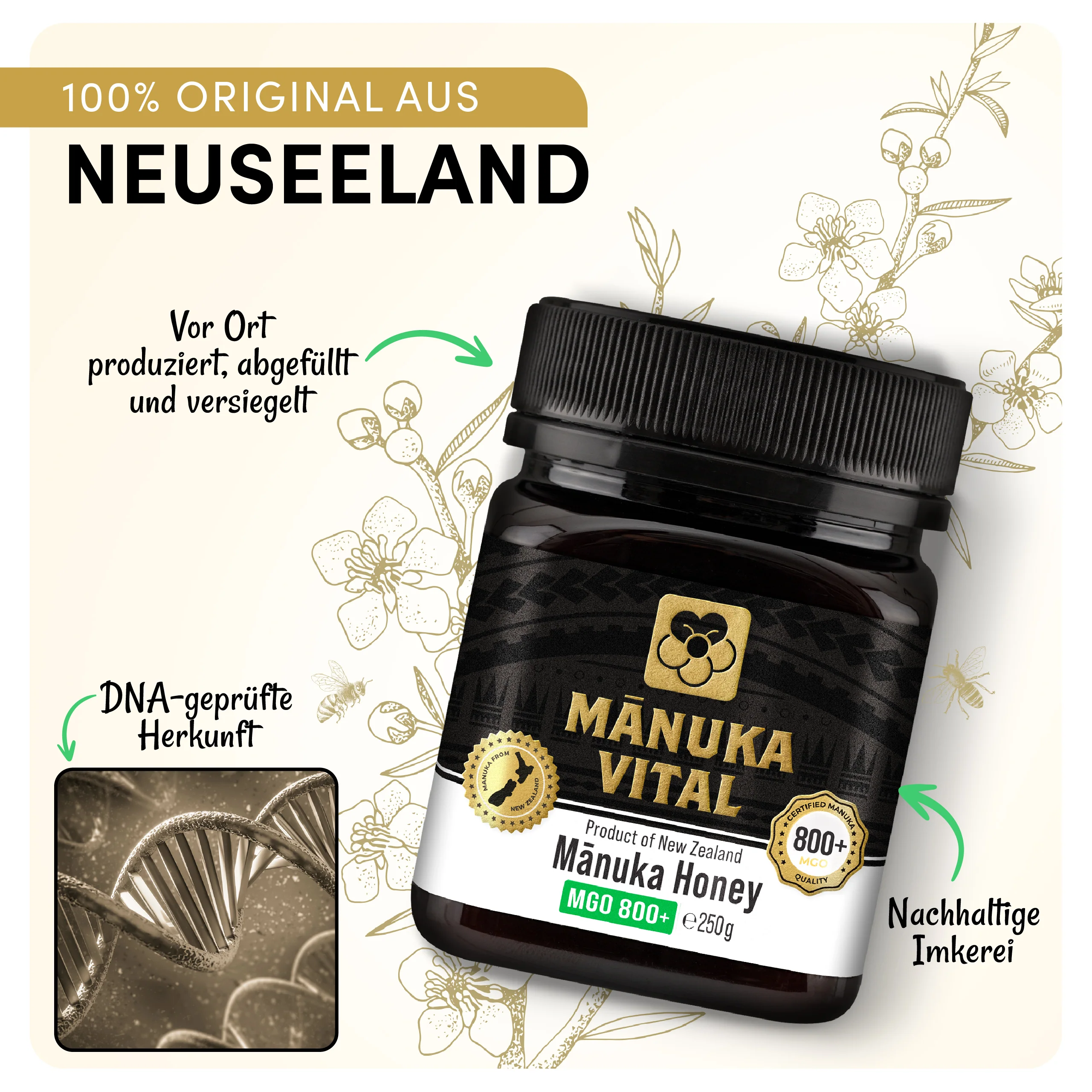 Manuka Vital Honig MGO 800+ (250g) - Image 2