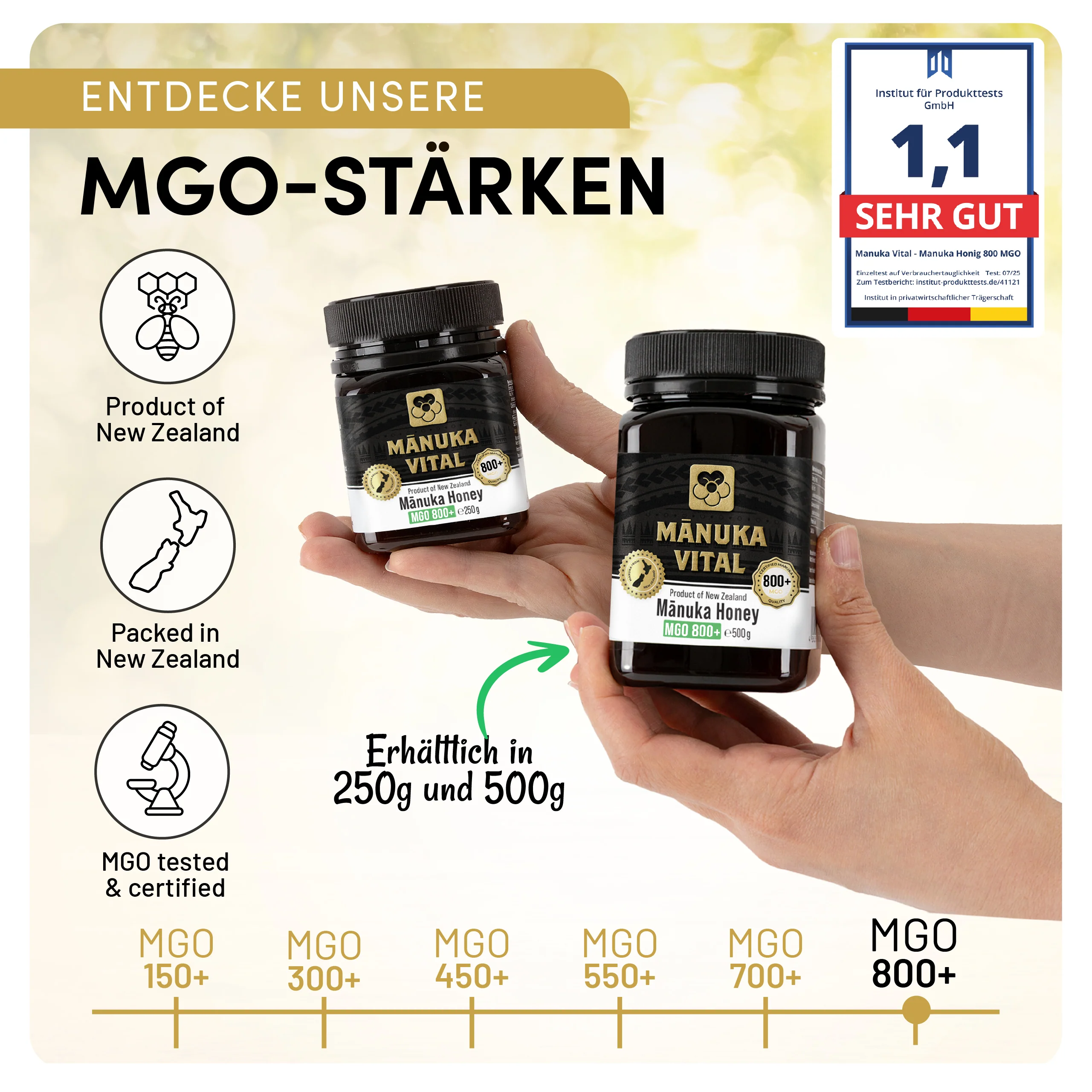 Manuka Vital Honig MGO 800+ (250g) - Image 3