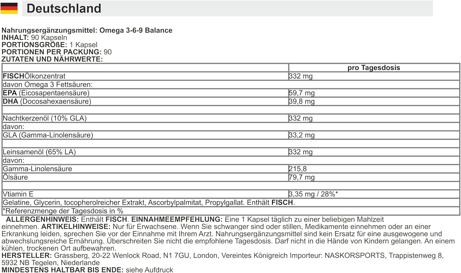 Omega 3-6-9 Balance (90 Kapseln) - Image 4
