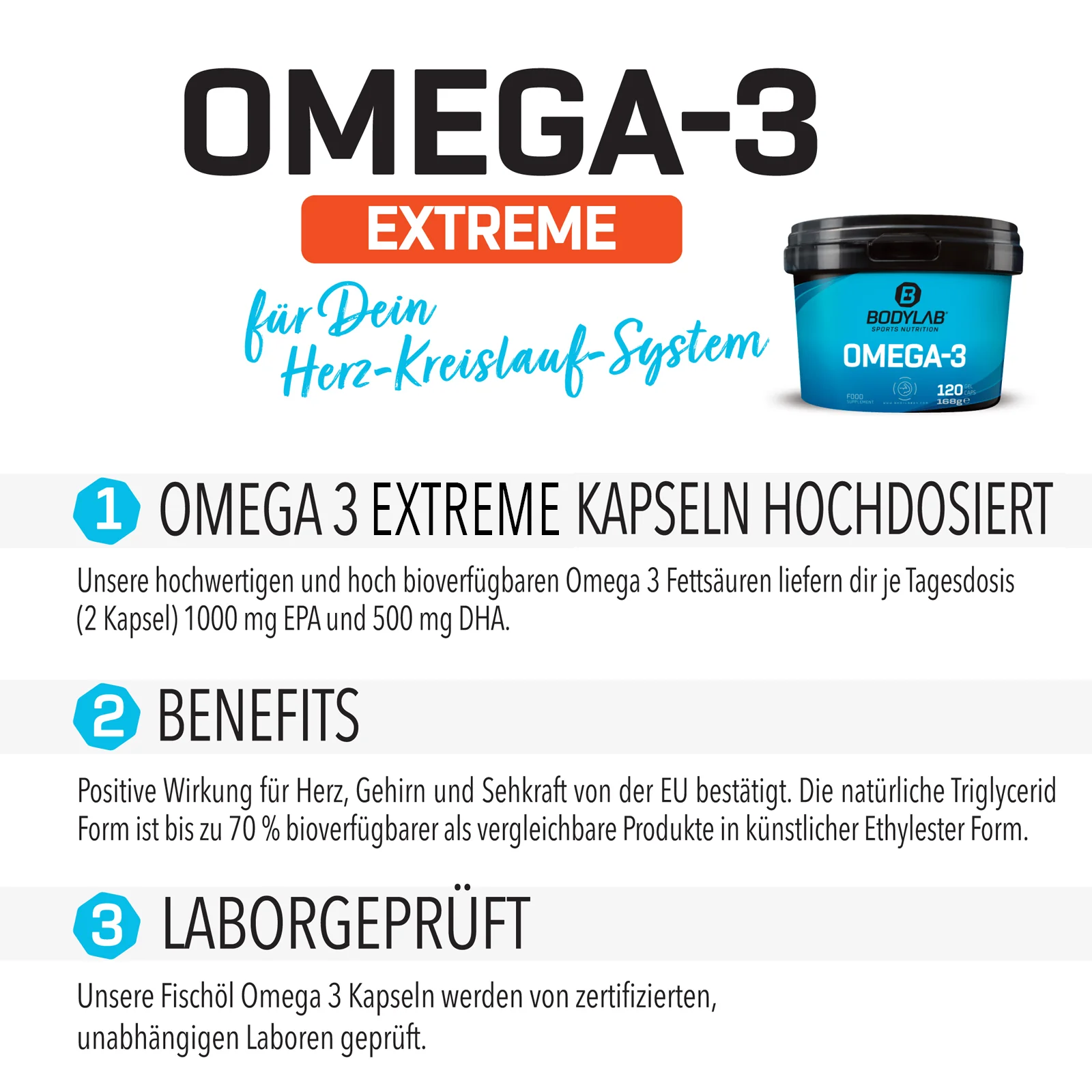 Omega-3 Extreme (120 Kapseln) - Image 3