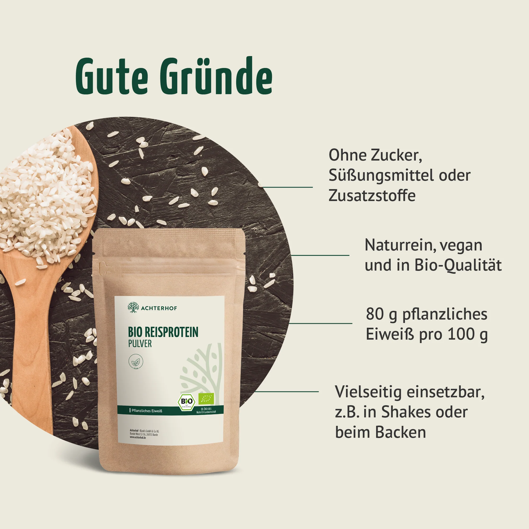 Bio Reisprotein Pulver (250g) - Image 6