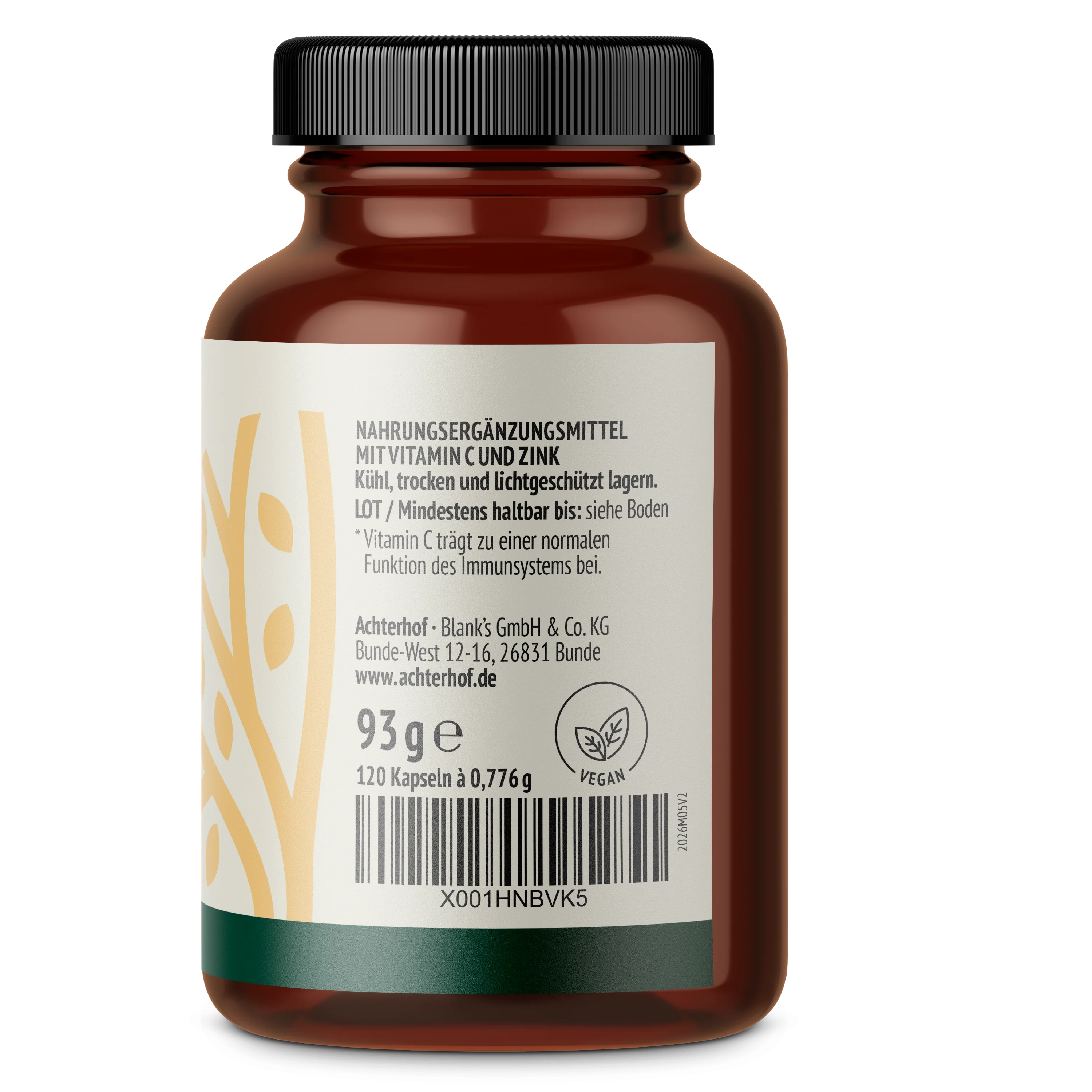 Vitamin C und Zink Kapseln (120 Kapseln) - Image 3